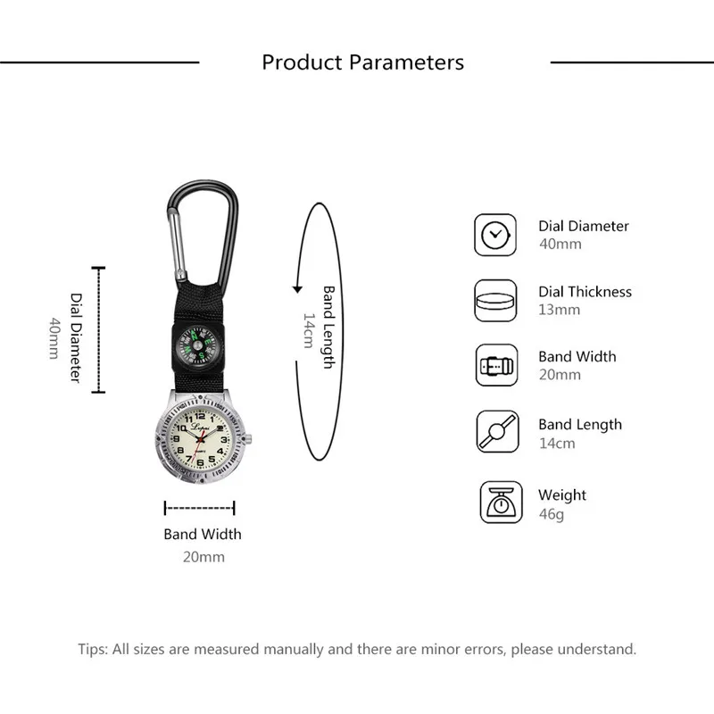 Lvpai многофункциональные спортивные простые часы Портативный Досуг медсестры кварцевые часы мужские часы с компасом с карабином WD