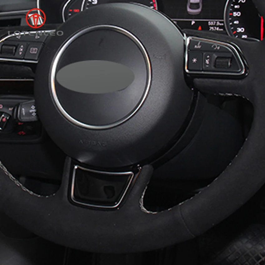 Lqtenleo черная замша DIY Ручная прошивка автомобиля рулевое колесо Крышка для Audi A1 A3 A5 A7