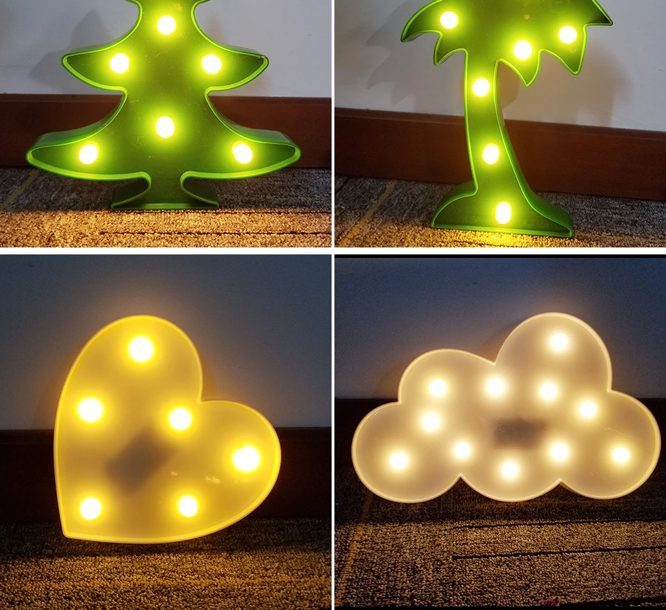 Cartoon LED Night Light Flamingo Pineapple Rabbit  (11)
