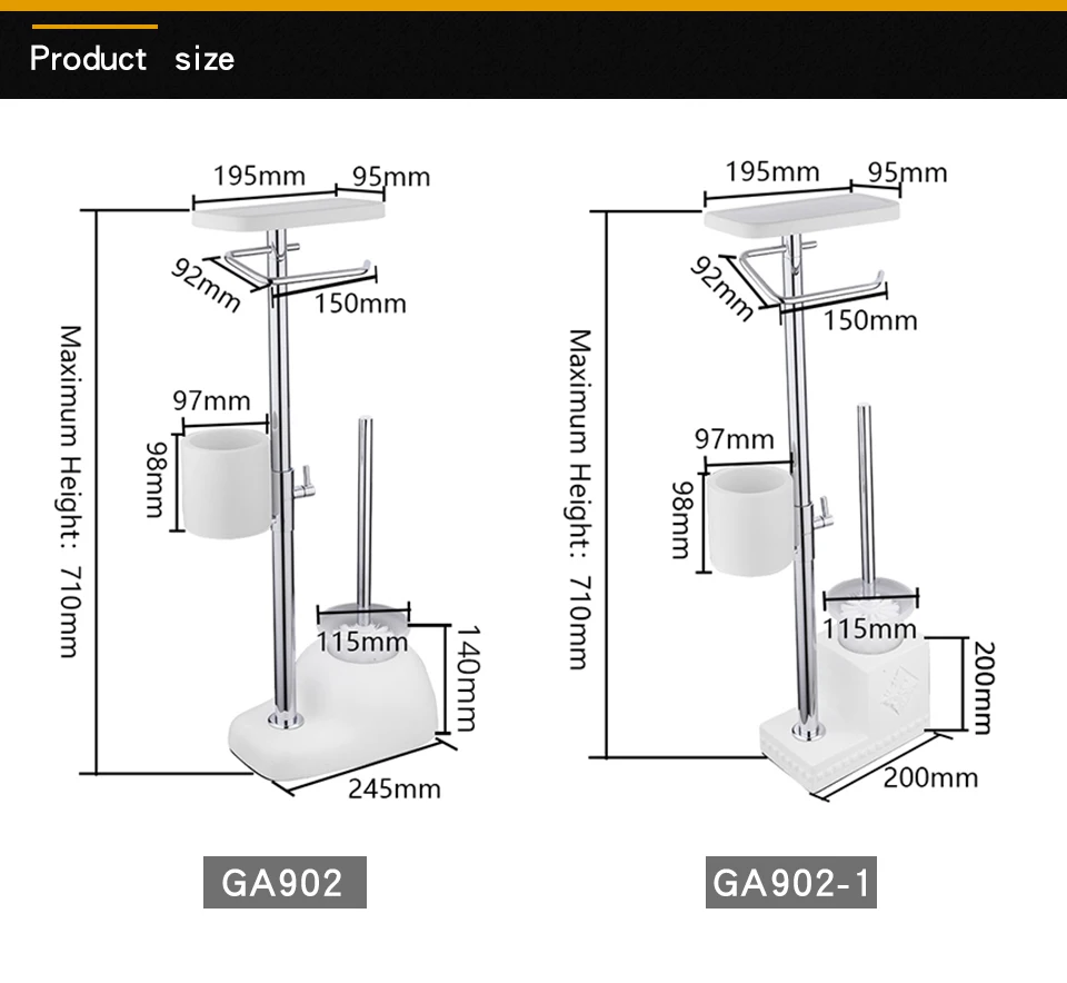 GAPPO держатели туалетной щетки Свободно Стоящая Ванная комната Держатели туалетной щетки с бумажными держателями полка для туалета