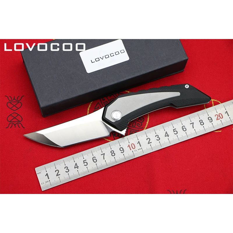 

LOCOVOO ST-82 New arrival D2 blade Titanium handle Flipper folding knife Outdoor camping hunting Survival pocket knives EDC tool