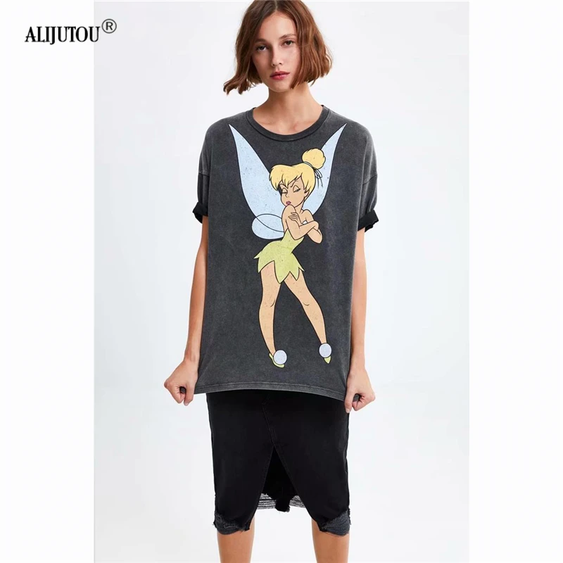Quality gary Elf Print T-Shirt Summer Vintage women Fashion Casual O neck Short sleeve Graphic Tee Female kawaii Tops Zaraing