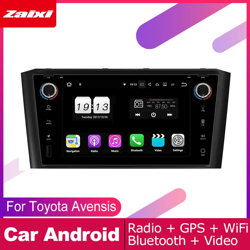 

ZaiXi android car dvd gps multimedia player For Toyota Avensis 2003~2009 car navigation radio video audio player Navi Map