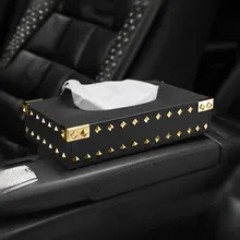 Панк стиль автомобиля коробка ткани с заклепками домашний туалет бумага офисная салфетка органайзер для хранения универсальный для мужчин и женщин