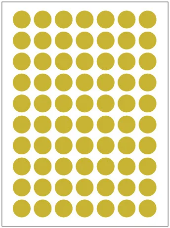 12Sheets/Pack 8mm Round Dot Candy Color Label Self Adhesive Dot Sticker Office School Supplies Tag Stickers - Цвет: Gold