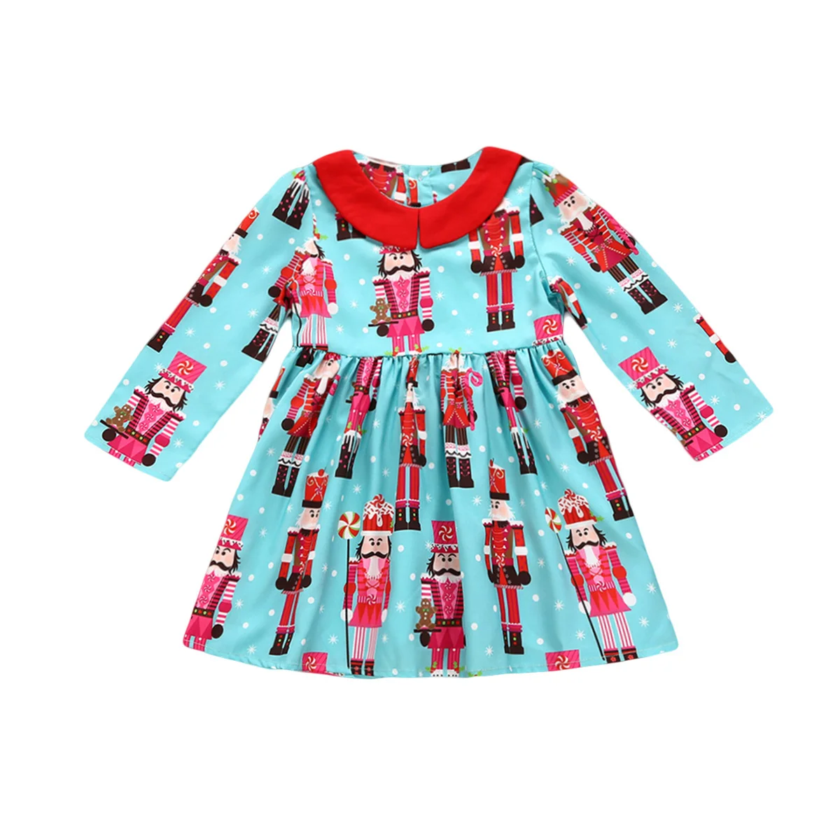 Christmas Toddler Kids Baby Girl Long Sleeve Print Cotton Dress