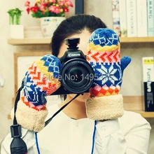 60 шт./лот зимние Перчатки Рождественская елка теплые зимние теплые перчатки с двойная веревка Перчатки женский Перчатки