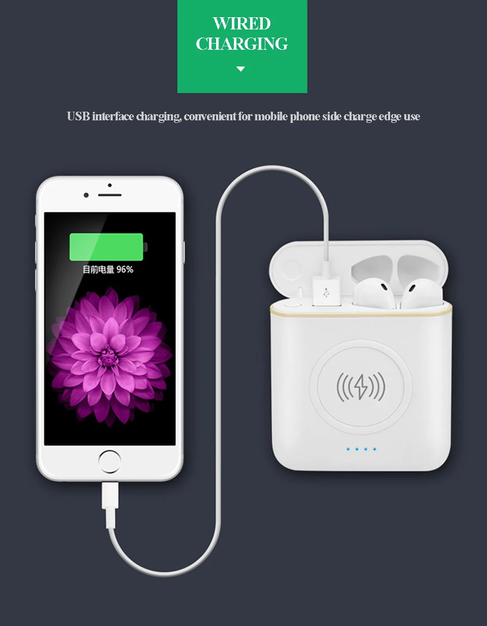 New Volemer XT6 tws headphones Stereo 3 in 1 Wireless Bluetooth Earphone +wireless charge +5200mAh charging box for IPhone 78X (11)