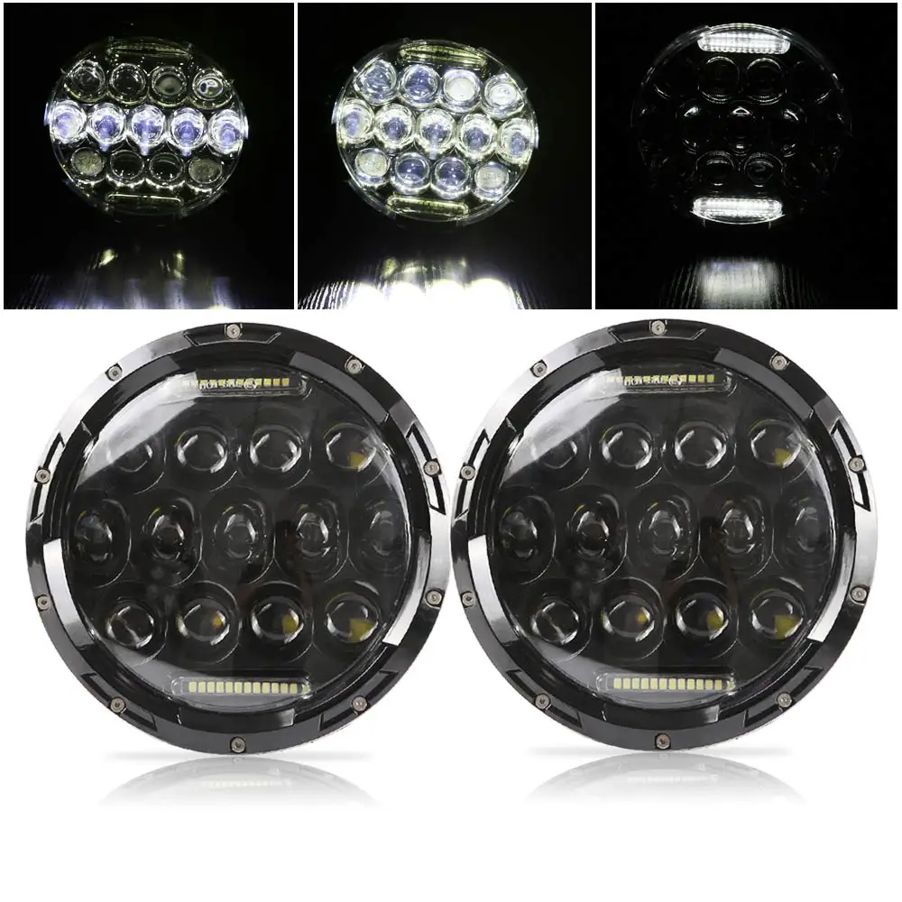7 дюймов круглый светодиодный светильник на голову " проектор налобный светильник для Jeep Wrangler Hummer lada Niva 4x4 Suzuki Samurai