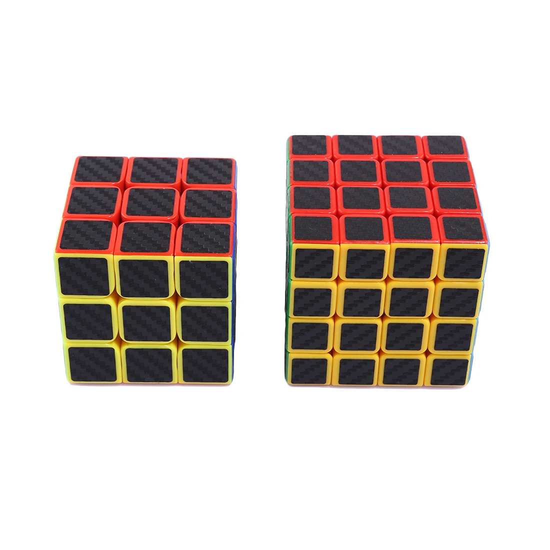 2 шт Magic Cube 3x3x3 и 4x4x4 Скорость Cube с наклейки из углеродного волокна Логические игрушки для вызов-красочные