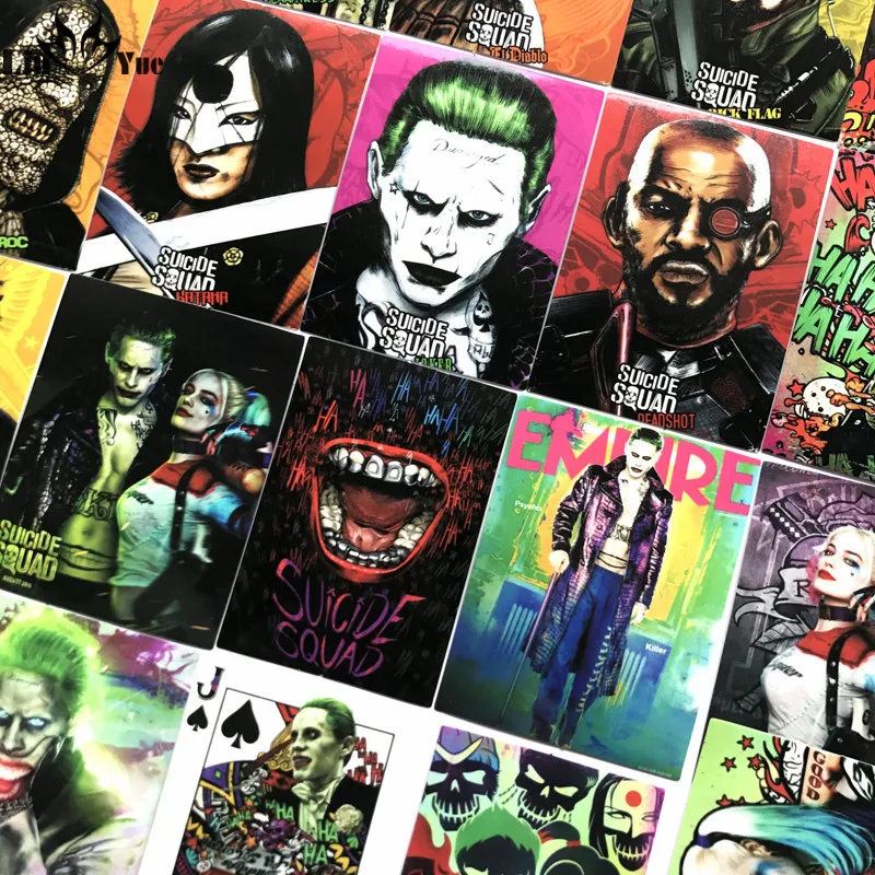

20pcs Suicide Squad PVC Sticker Travel Suitcase Wall PencilBox Bike Phone Sliding Plate Graffiti Styling skateboard DIY DC decal
