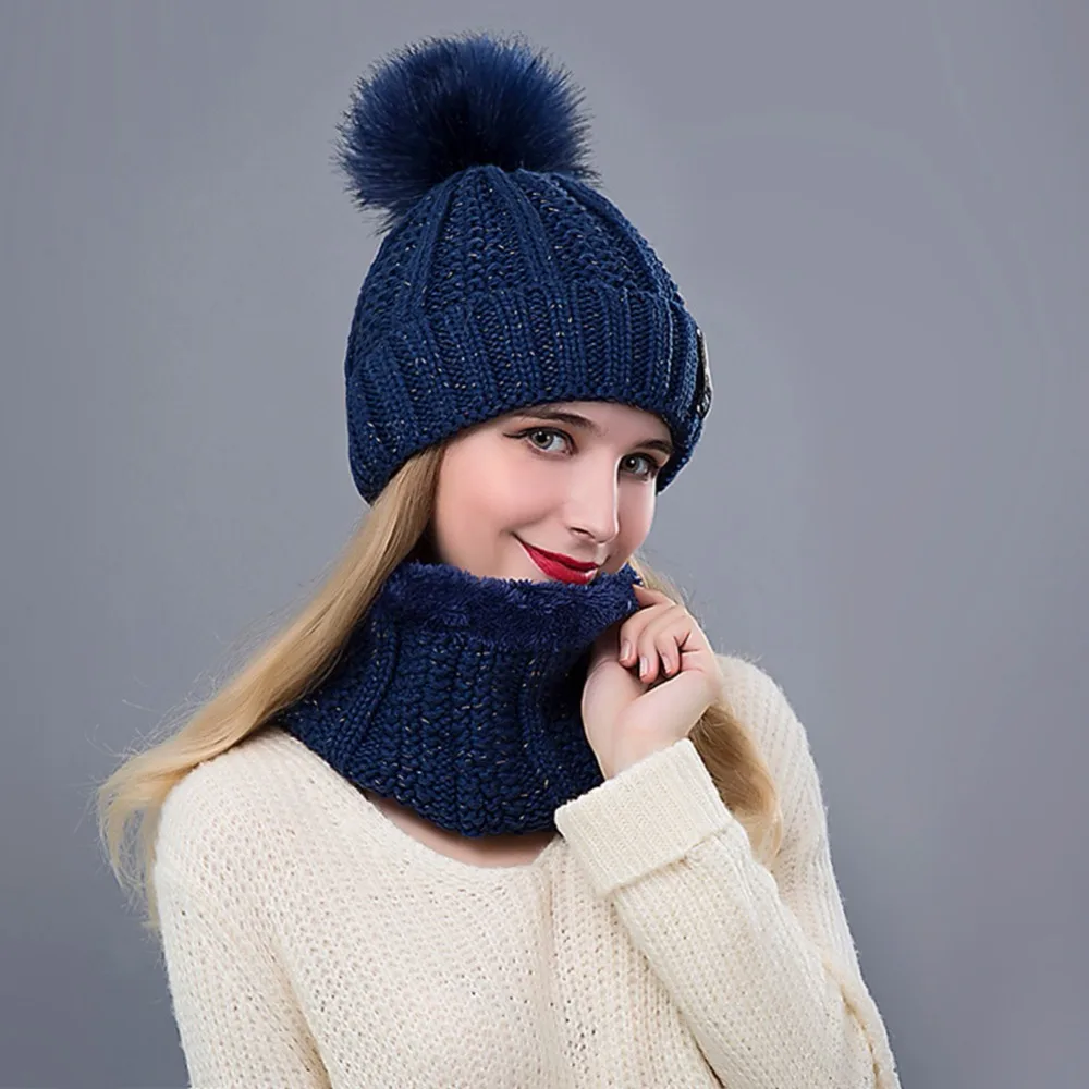 SYi Qarce с надписью B, 2 шт., женская зимняя теплая вязаная шапка, шарф, комплект из флиса, превосходный Рождественский подарок для девочки, женская шапка и шарф