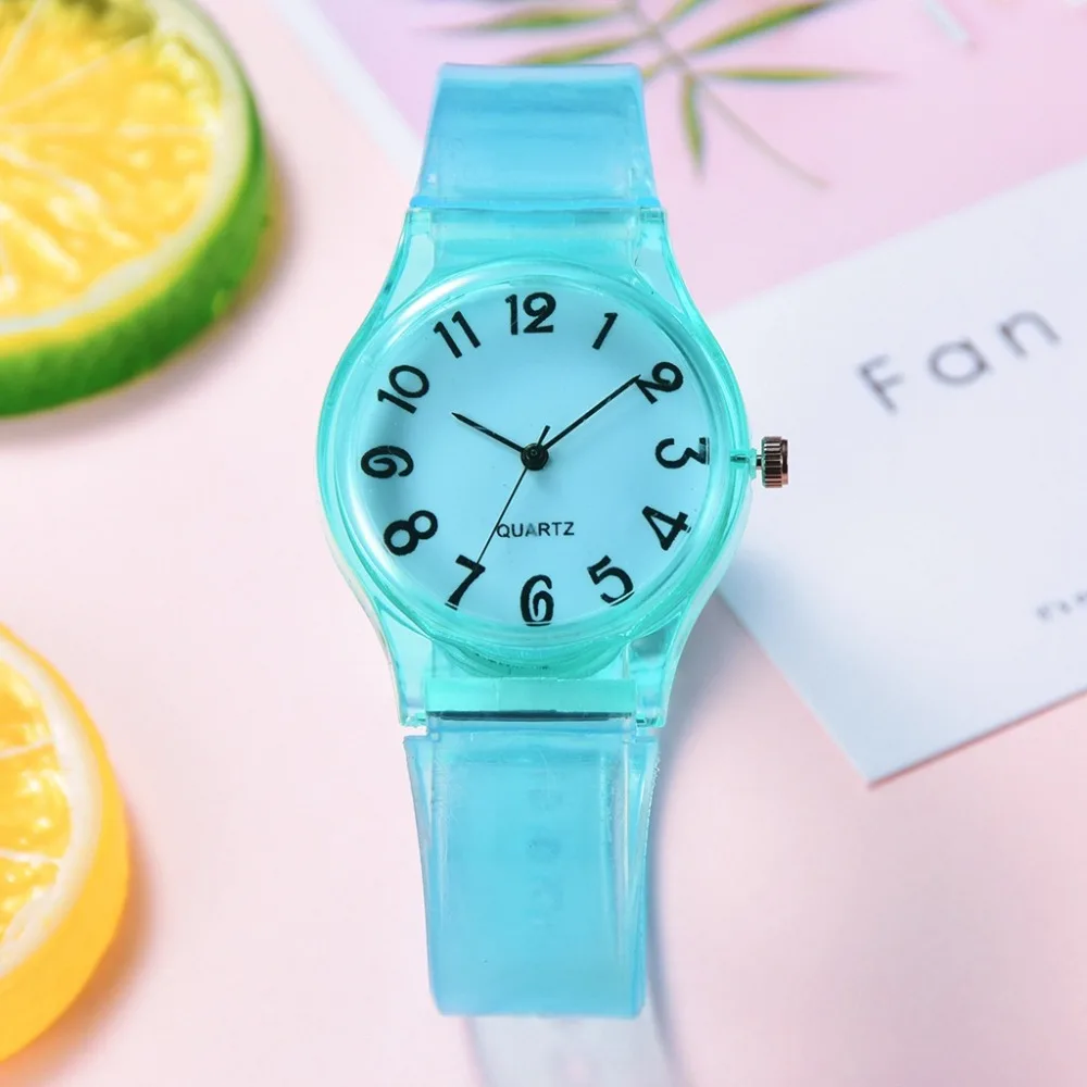 Dropshipping Ladies Silicone Watch Women Casual Rubber Jelly Gel Quartz Clock Bracelet Dress Wrist Watch Relogio Feminino