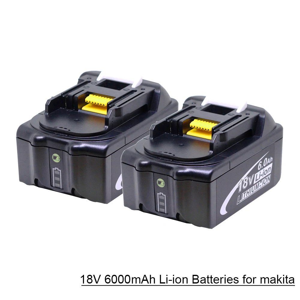 

2Pcs 18V 6000mAh BL1860 Lithium ion Replacement Battery with LED Indicator for Makita BL1850 BL1840 BL1830 BL1850 BL1860
