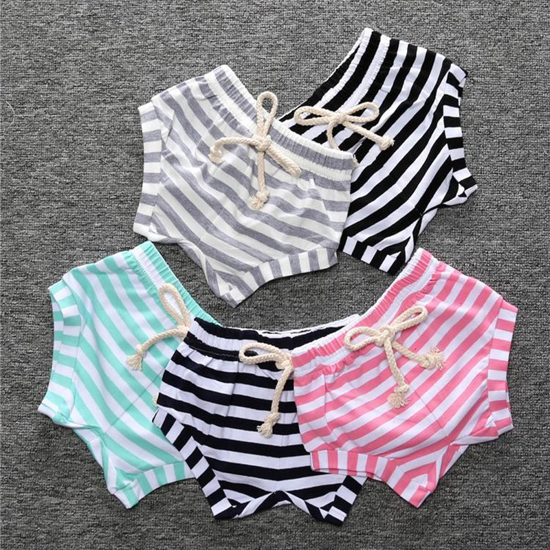Newborn Baby boy 100% cotton stripe shorts  black gray green Children Pants kids Trousers summer casual