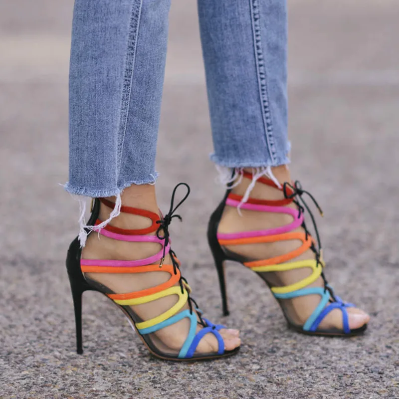 mesh lace heels