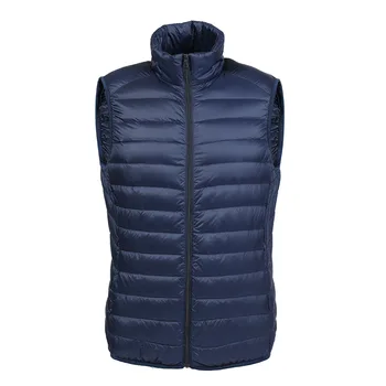 

Fashion Men Sleeveless Feather Vest Casual Solid Warm Down Vest Winter New Male Stand Collar Coat Plus Size Outwear S-3XL