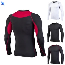 Спортивная рубашка с длинными рукавами для мужчин, быстросохнущие футболки для бега, спортивная одежда для фитнеса, кросфита, Спортивная футболка для футбола, Рашгард, спортивная одежда