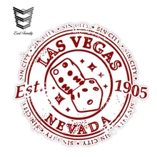 EARLFAMILY 13cm X 12,1 cm pegatinas de coche Las Vegas Nevada ciudad pecado Retro sello adhesivo para ventana de coche camión parachoques decoración de la pared de estilo de coche