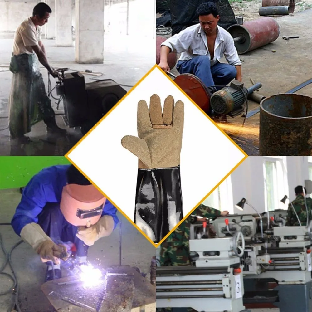 1 Pair Lengthening Electric Welding Soldering Industrial Gloves Safety Labor Protective Gloves Heat Resistant Working Gloves 1 Pair Lengthening Electric Welding Soldering Industrial Gloves Safety Labor Protective Gloves Heat Resistant Working Gloves