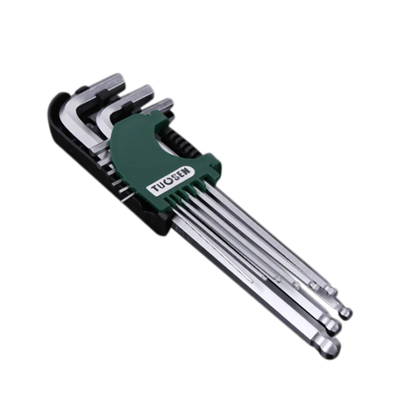 

Tuosen 9Pcs Cr-V Steel L-Shape Hex Hex Key Repair Tools Powerful Type Hex Wrench Set Ball Head Niversal Key Hexagon