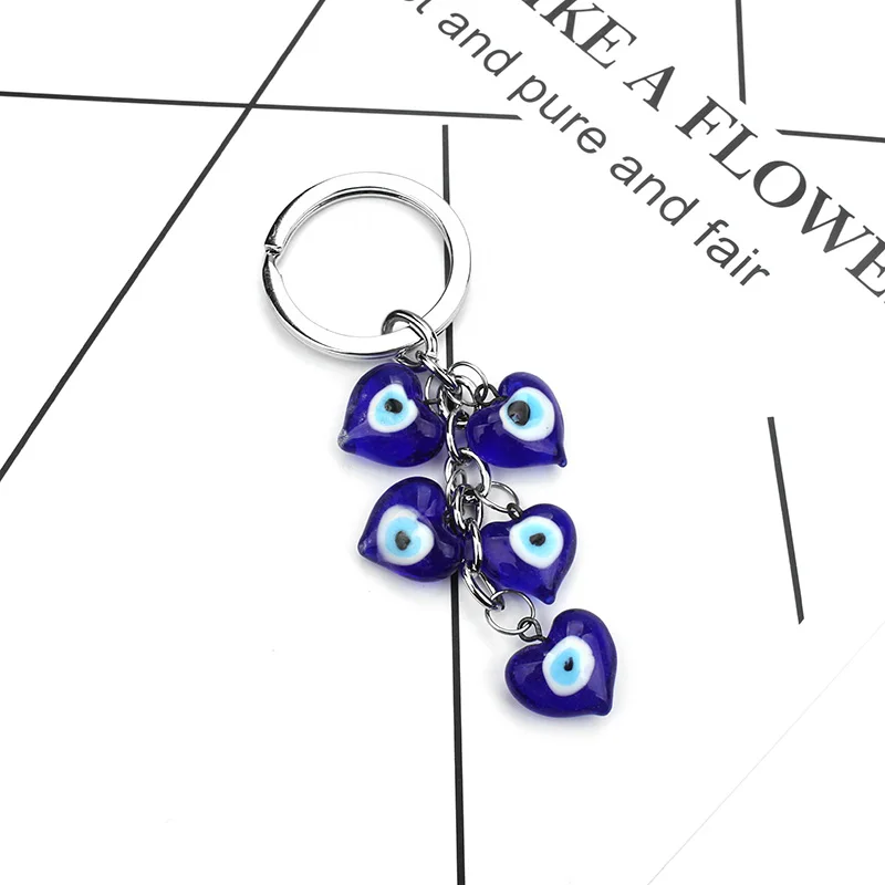 

2017 new Blue Evil Eye Lucky Charm Glass Tassel evil eye beads Hanger Keychain Car pendant for Girls Gifts Fashion Jewelry