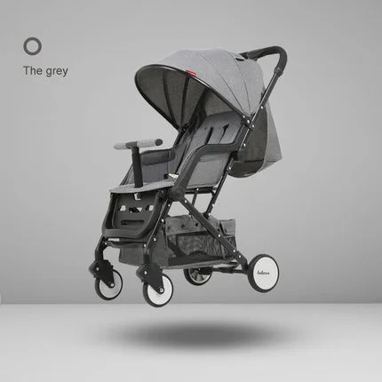 Заводская Роскошная переносная коляска-светильник для новорожденных, 180 плоская коляска, 4 колеса, детская коляска - Цвет: gray