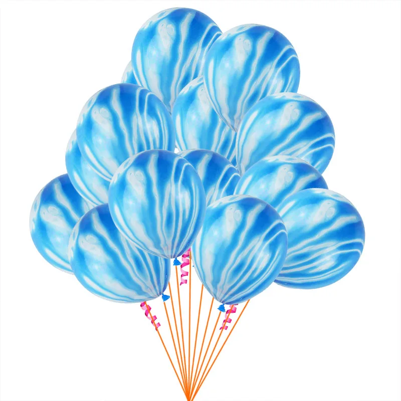 10 шт голубые, розовые Агатовые мраморные воздушные шары, цветные латексные воздушные шары для детского душа, декор для дня рождения, Детские праздничные принадлежности 12 дюймов
