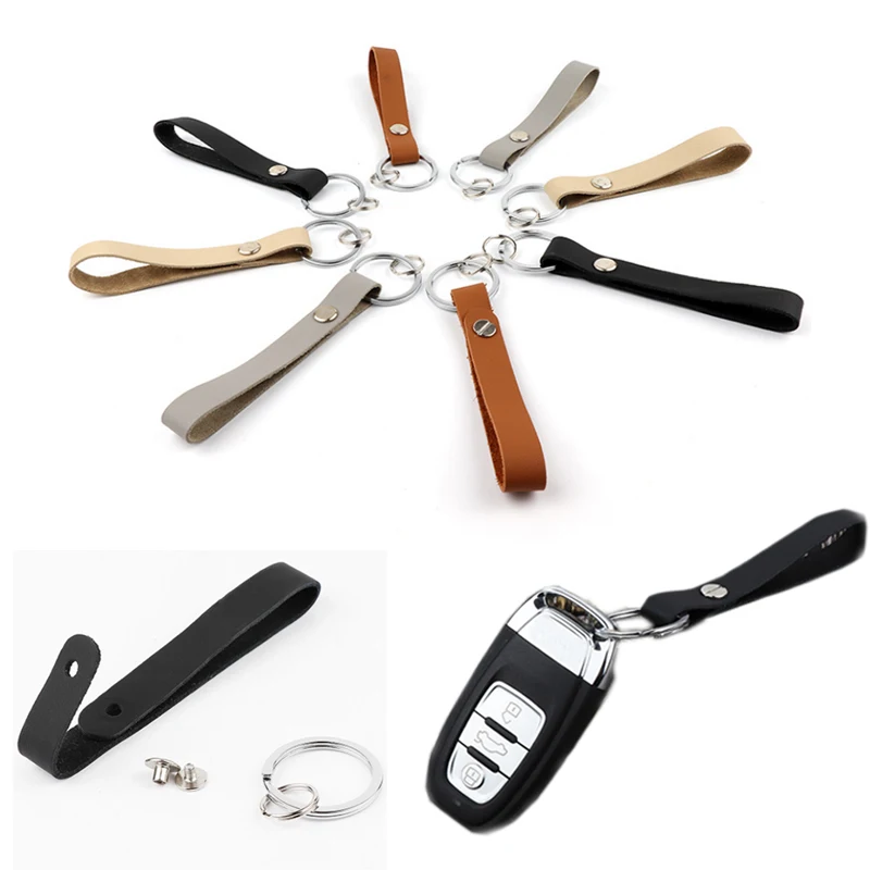 

LNRRABC 2018 new 1pcs Vintage Keychain Handmade Gifts Men Cars Fashion key chain Durable Leather jewelry hot sale llaveros