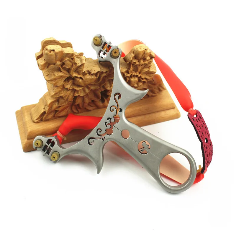 

Slingshot Catapult For Hunting Powerful Stainless Steel Sling Shot With Rubber Band Outdoor Shooting Sports