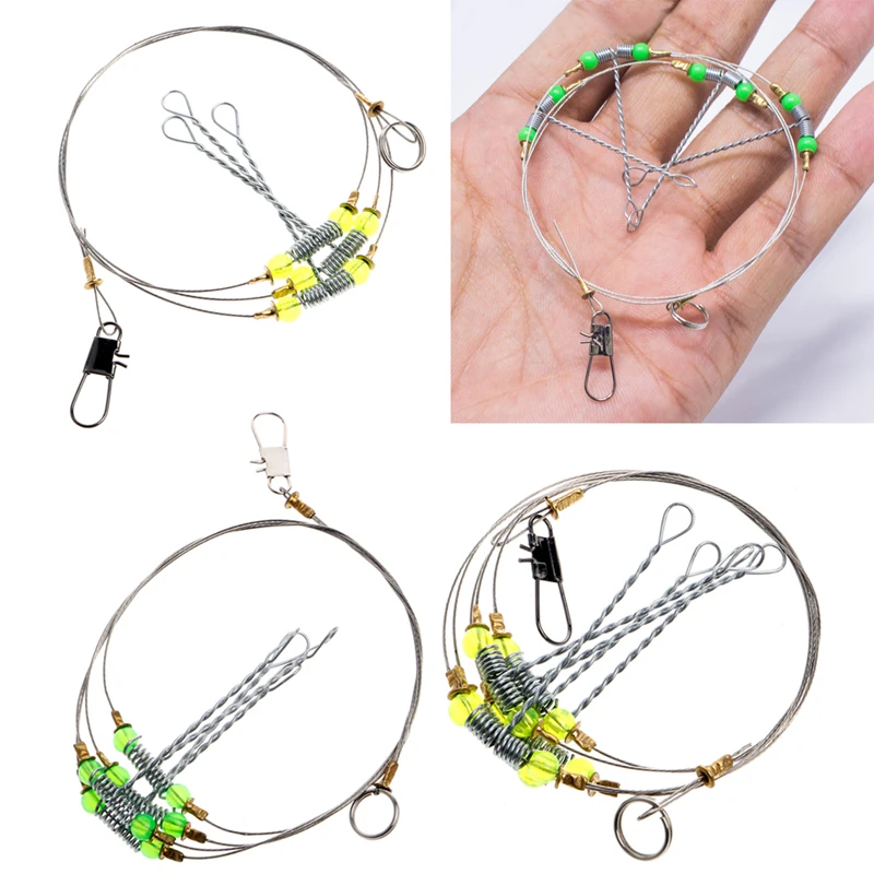 

Fishhooks Anti-Winding Swivel String Sea Fishing Hook Steel Rigs Wire Leader Fish Hooks