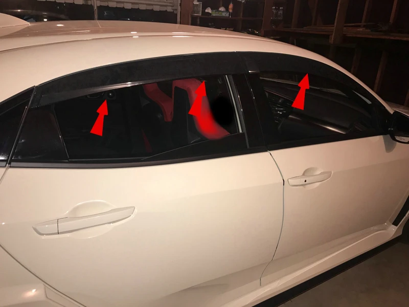 Для Honda FK8 CIVIC TYPE R из углеродного волокна OEM Дверь Окно козырек Глянцевая Отделка