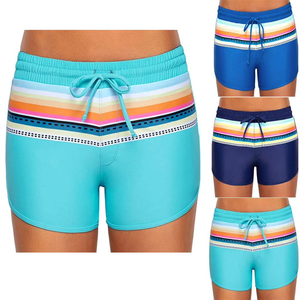 Sexy Plus Size Swimwear Women Swimsuit Shorts Tankini Swim Briefs Plus Size Bottom Boardshort Swim Short For Beach Holiday#GN