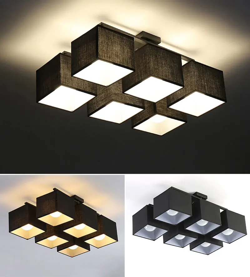 Horsten Nordic European Simple Fabric Ceiling Lights 469 Heads Bedroom Ceiling Lamp Modern Living Room Ceiling Light (6)