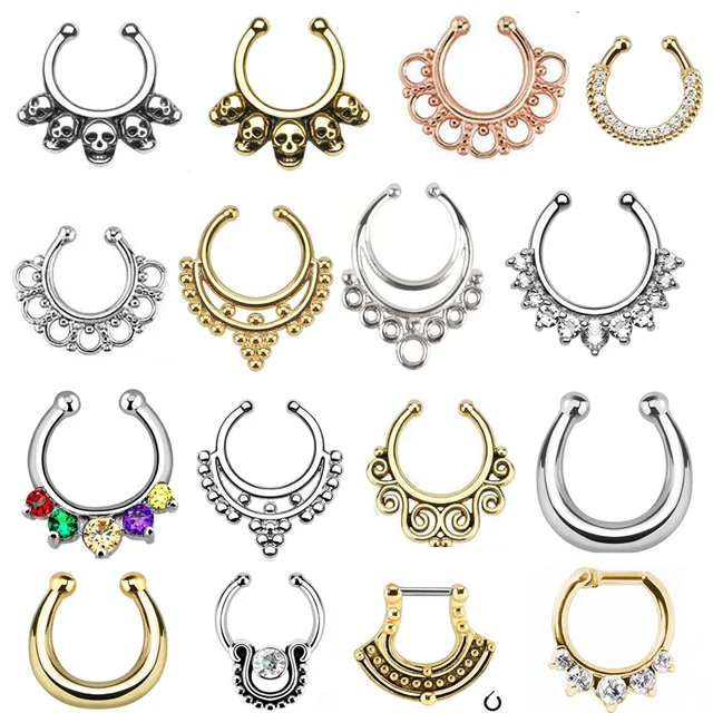 Buy 1PC Steel Septum Piercing Fake Nose