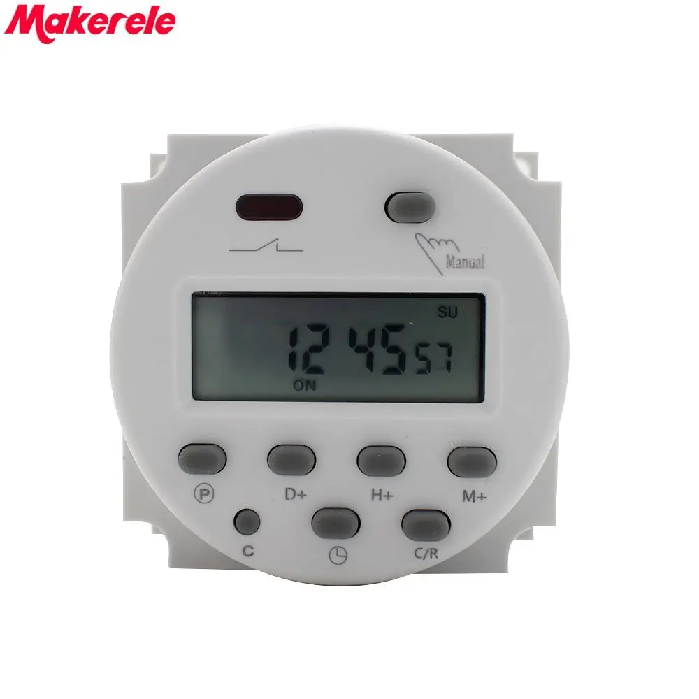

LCD Power Digital 12V/24V/110V/220V AC/DC 7 Days Programmable Timer Time Switch And CN101A MINI Makerele