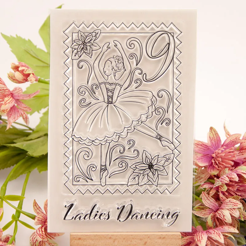 

Dance Ladies Dancing Clear Stamps for Scrapbooking DIY Silicone Seals Photo Album Embossing Folder Maker Paper Template Crafts
