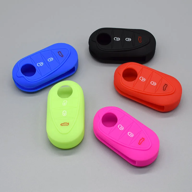 

For Alfa Romeo Mito Giulietta Brera 4C 159 GTA 3 Button remote protector Car key Silicone Rubber Cover Case shell