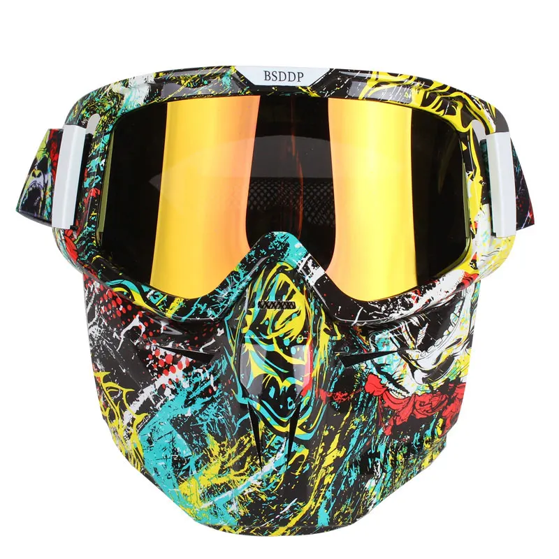 Мотоциклетные очки для езды на открытом воздухе лыжные горные очки УФ-защита от ветра и пыли ABS Материал PC объектив мягкий клей - Цвет: D115 Color