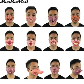 

Half-Face Terrifying Bloody Broken Face Zombie Damon Mask Halloween Hot Fancy Dress Party Cosplay Costume Ghost Mask