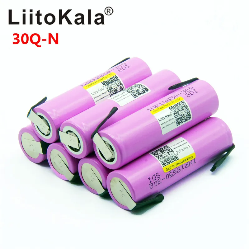 Перезаряжаемый аккумулятор Liitokala 30Q 18650 3000 мАч для электронных сигарет высокая
