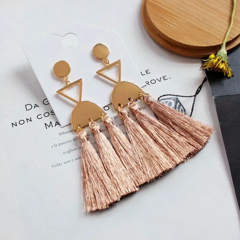 

Timeless Wonder Chic new geo braided tassel Stud Earrings Trendy Pop gift bijoux top hot sale gown party date runway gift 7742