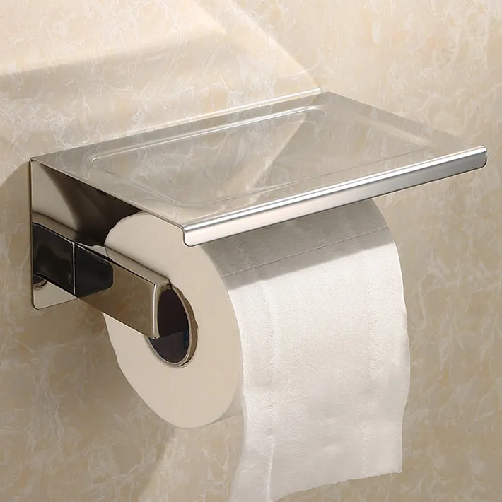 SUS 304 держатель для туалетной бумаги из нержавеющей стали, держатель для туалетной бумаги в рулоне, бумажное полотенце, Квадратные аксессуары для ванной комнаты