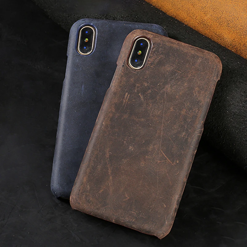 Retro Luxury Genuine PULL-UP Leather Phone Case for iPhone X XS 11 Pro Max 12 Mini XR XS Max 6 6s 5 SE 7 Plus 8 Plus Back Cover Retro Luxury Genuine PULL-UP Leather Phone Case for iPhone X XS 11 Pro Max 12 Mini XR XS Max 6 6s 5 SE 7 Plus 8 Plus Back Cover