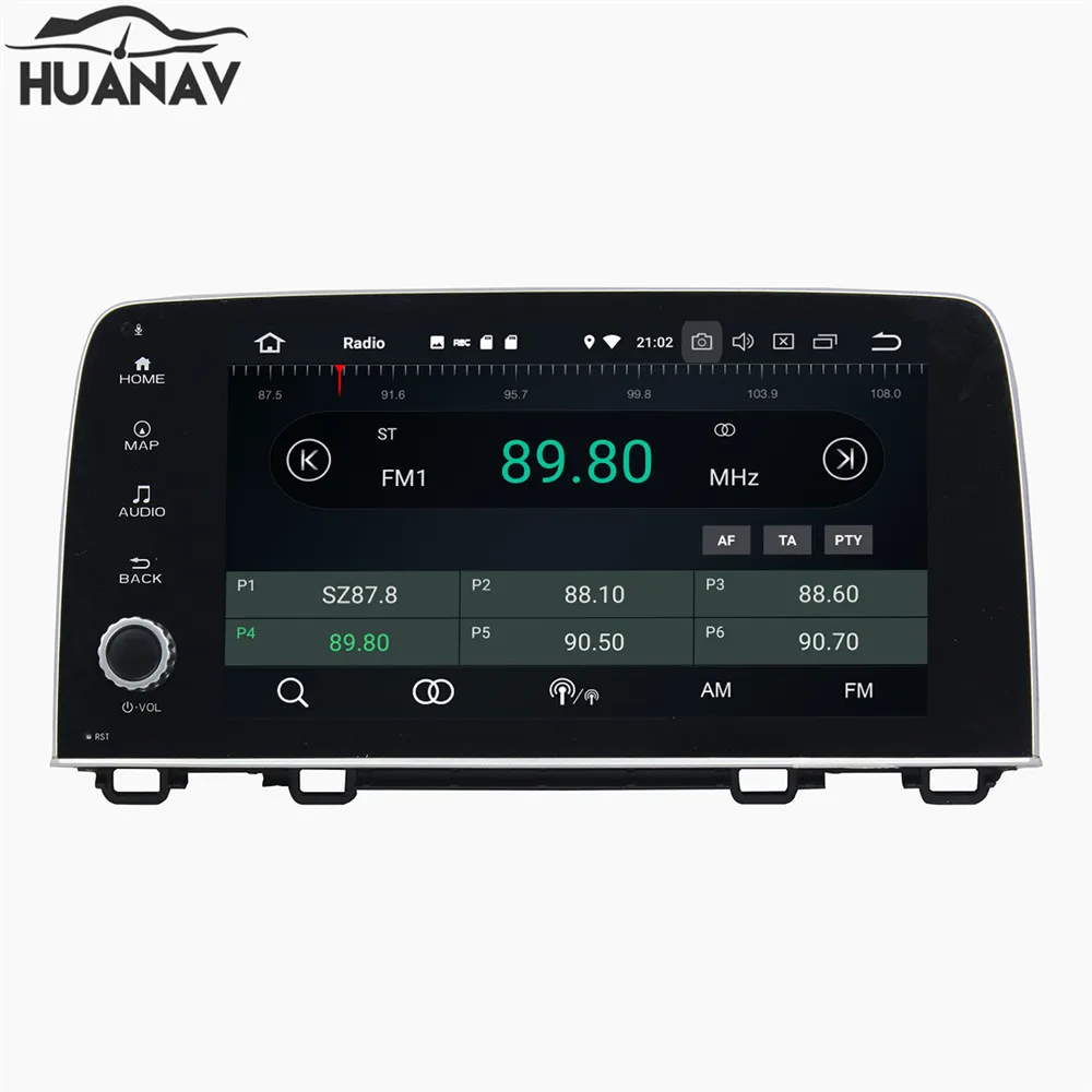Best HUANVA Android 8.0 CD DVD Player GPS navigation For Honda CRV 2017 2018 multimedia player tape recorder 8-Core navi Audio maps 4