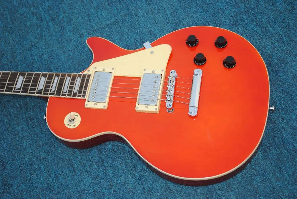 

in Stock 1959 R9 orange color Les Chinese Paul LP Style Standard Electric Guitar with EMS Free Shipping