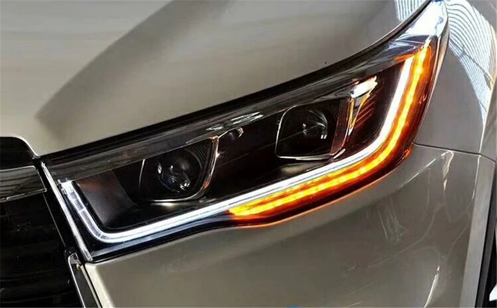 Автомобильный Стайлинг для Toyota Highlander Kluger 2015 2016 2017 фары светодиодный ДХО