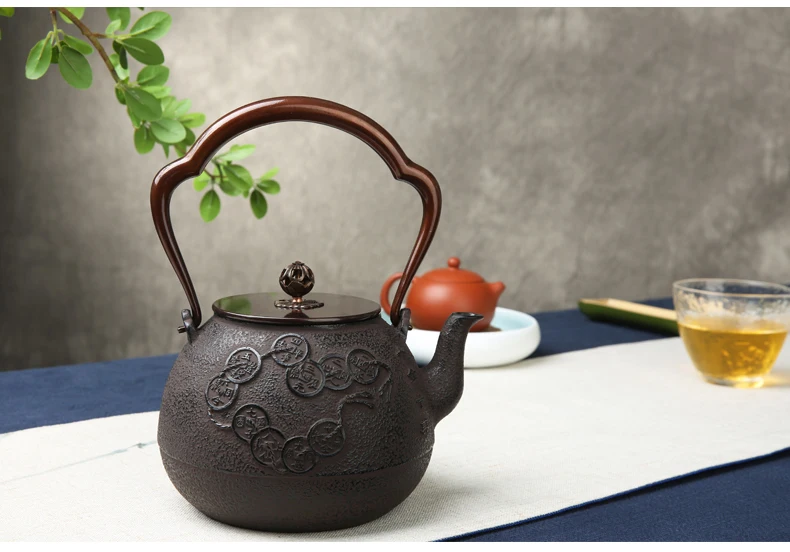 Best No Coated Top Grade Cast Iron Pot 1300ml Large Capacity of The Old Japan Iron Pots Boil Tea Kettle 1
