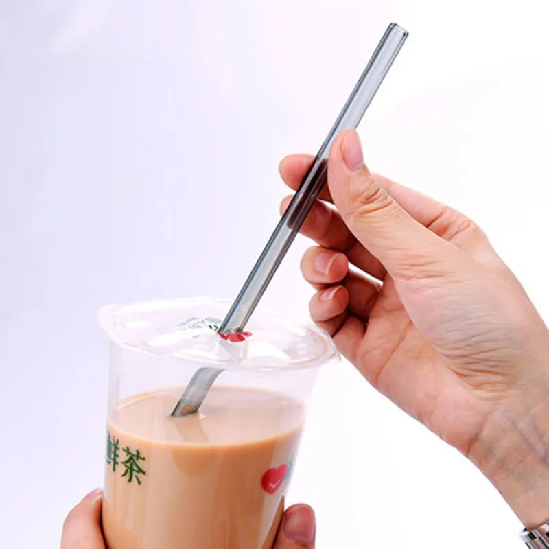 Boba соломы Многоразовые Пузырьковые чайные соломы стеклянные остроконечные соломинки для смузи стеклянные питьевые соломы молочная кофейная каша