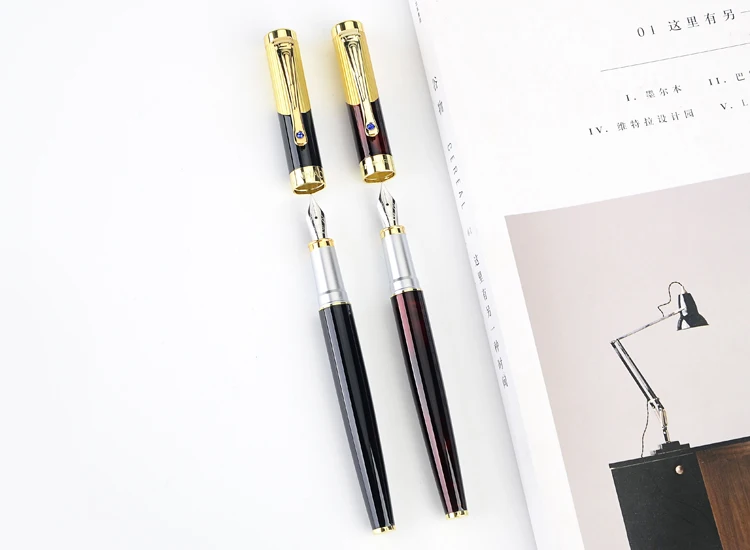Высококачественные металлические перьевые ручки Iraurita 0,5 мм, роскошная черная золотая ручка Jinhao 9009, школьные чернильные ручки, канцелярские принадлежности, подарки
